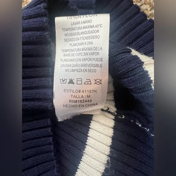 Milk And Honey Knitwear Blue And White striped Top Size M (0714) - Picture 12 of 13